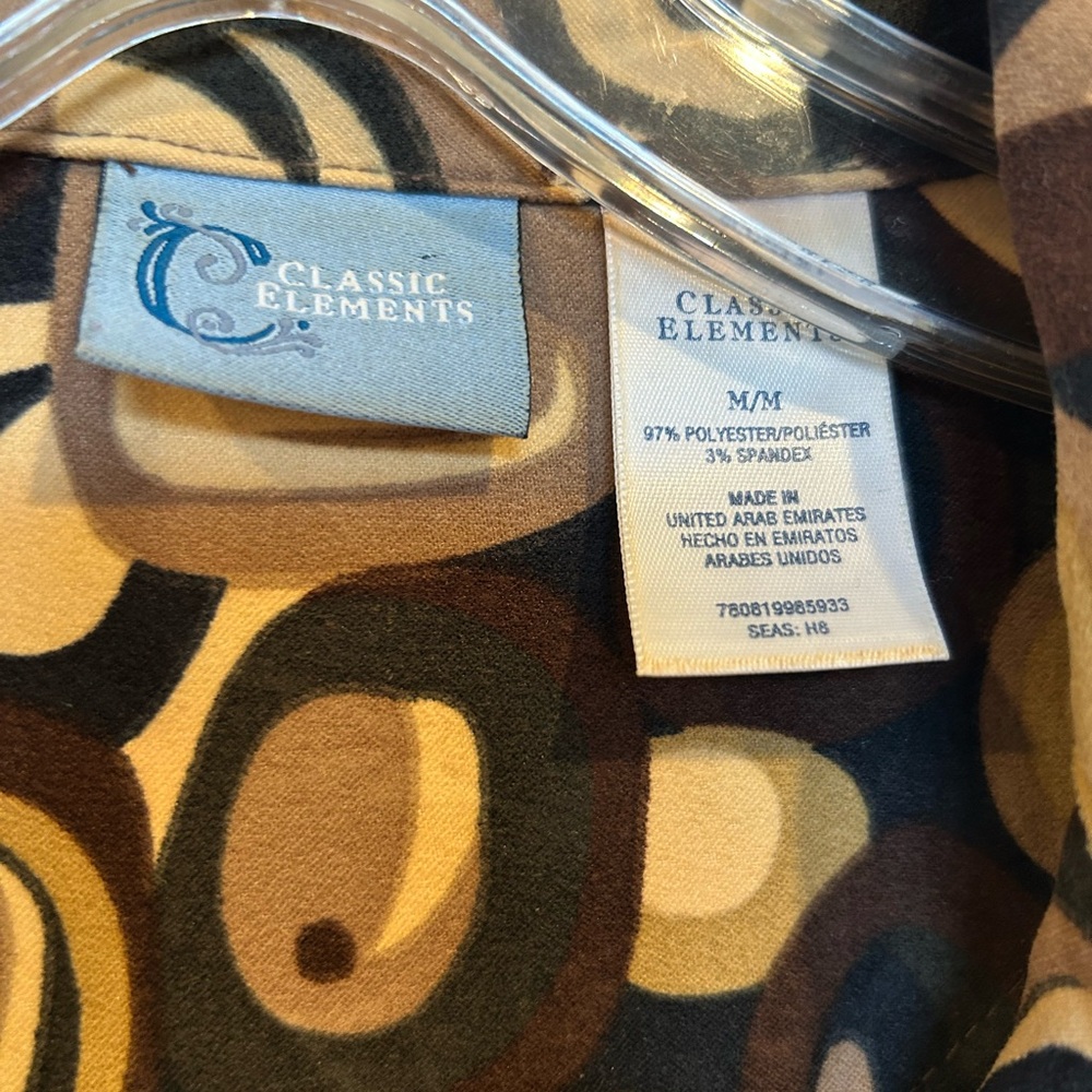 Vintage Classic Elements Brown Patterned Jacket B… - image 3